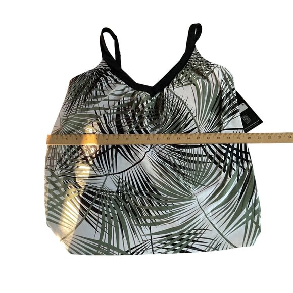 NWT Coco Reef PerfectionFit Tropical Palm Print Tankini Top Adjustable Strap 38E - Picture 3 of 12